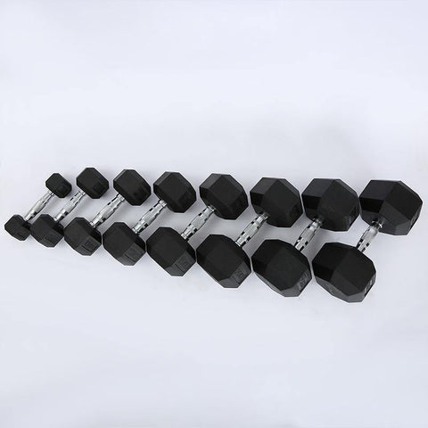 Rubber Hex Dumbbells - Hanuman Fitness