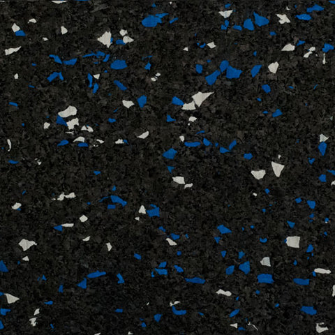 Blue/Grey Speckled Rubber Interlocking Floor Tiles 2' x 2'